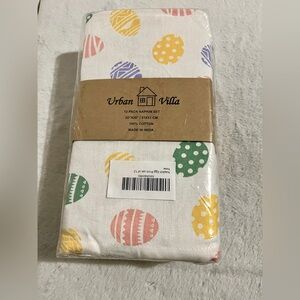 Urban Villa Napkins Cloth Easter Egg Print 12 New in Package 💯 %cotton